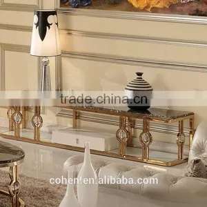 2016 Factory Gold Plating Base Modern Living Room tv Stand Furniture thumbnail-1