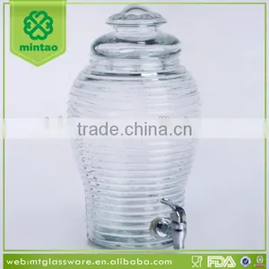 Clear Machine Made Glass Dispenser for Juice Beverage Water With Silver Tap thumbnail-1