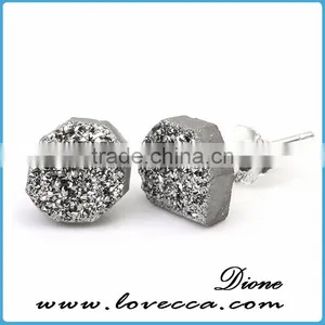 Druzy 925 Sterling Silver Earring, Beautiful Silver Jewelry, Wholesale Silver Jewellery Jaipur India thumbnail-2