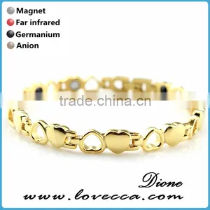 Supplier Stainless Steel Heart Shape Design Bio Magnetic Men's Energy Health Bracelet thumbnail-3