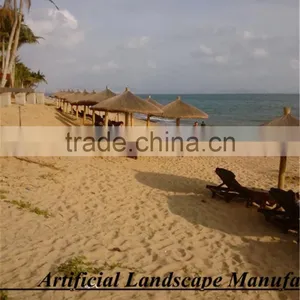 Beach Umbrella Eco-friendly Extrusion Plastic Synthetic Thatch Roof for Decoration thumbnail-1