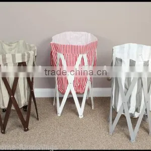 Home Decorators Hot Sale Wood Frame Round Clothes Laundry Hamper thumbnail-3
