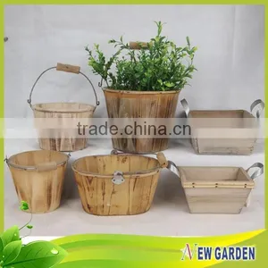 China Different Types Wooden Garden Flower Pot By Handicraft thumbnail-1