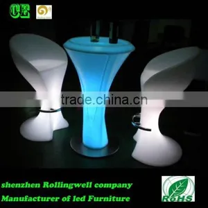 Wholesale Modern Fashion Commerica RGB Full 16 Color Change Plastic Swivel LED Bar Stool With Backrest thumbnail-2