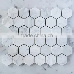 MM-CV261 Gold Supplier Customized Flooring Natural Stone Asian Statuary Hexagon Marble Mosaics Tiles thumbnail-1