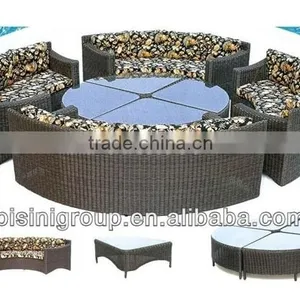 Rattan Round Table With Curved Sofa Set (BF10-R102) thumbnail-1