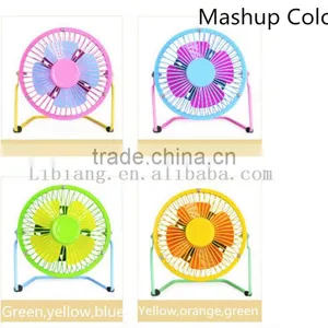 8 Color 4" Steel Structure Wtih Rubber Fan Portable USB Cooling Mini Fan or Air Conditioner Fan thumbnail-4