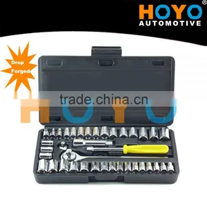 40 Piece 1/4-Inch and 3/8-Inch Drive Socket Set thumbnail-1
