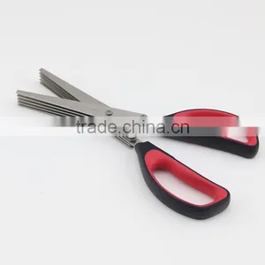 Red And Black Soft Handle Five Blades Scissors Kitchen Shears Best For Kitchen Garden thumbnail-5