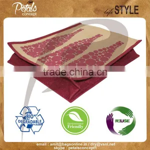 PP Laminated Three Bottle Jute Wine Bag thumbnail-6