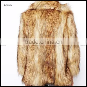 Hot Sale Outdoor Women Winter Fake Fur Jacket With Fuax Fur Big Collar thumbnail-4