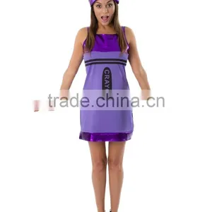 Women's Purple Crayon Fancy Dress Costume thumbnail-1