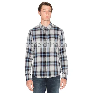 OEM Wholesale Cheap Flannel Warm Plaid Style Mens Heavy Cotton Shirts thumbnail-1