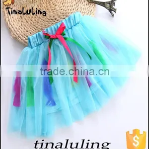 Girls Turquoise Tutu Skirts With Ostrich Feather Children Professional Ballet Tutus Pettiskirt thumbnail-1