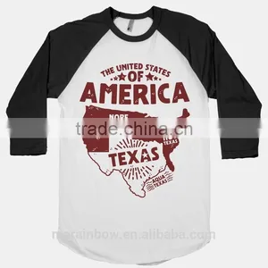 Cheap Wholesale Baseball Tees 100% Cotton Unisex Baseball T Shirt Custom Design 3/4 Raglan Sleeve Baseball T Shirt thumbnail-3