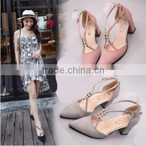 F20010H Pointed Suede Shoes Women New Design Women Dress Shoes High Heel Hollow Ouot Shoes thumbnail-1