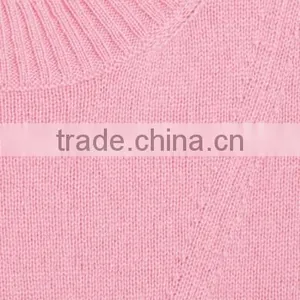 Crew Necked Pink Colored Asymmetrical Hem 100% Cashmere Sweater Women thumbnail-5