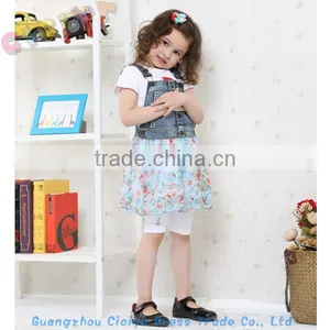 2014 Jeans-mixed Fashion Girl Dress 3pcs Set in Stock Flower Girl Dress thumbnail-3