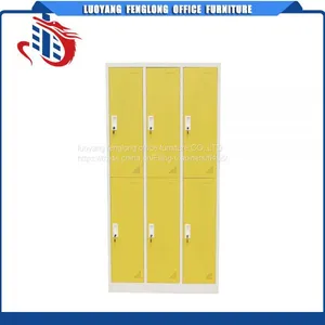 Chinese Furniture KD 6 Door Storage Wardrobe Color Metal Used School Lockers for Sale thumbnail-1