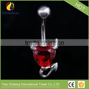 Plastic Heart Shape CZ Navel Ring Made in China thumbnail-6