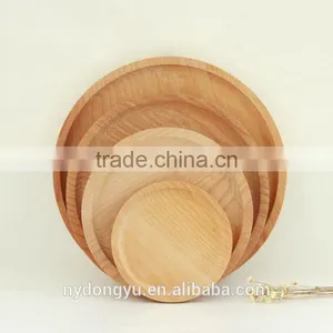 Round Beech Wood Bread Tray /varnish Free Breakfast Fruit Tray Coffee Holder Tray / Msh Dessert Cake Wooden Tray thumbnail-1