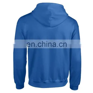 Zip up Wholesale Plain Black High Quality Men Hoodies thumbnail-5