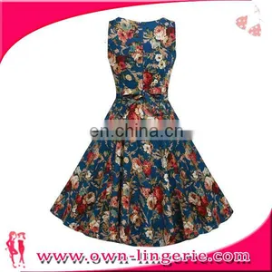 Sexy Lady Vintage Dress Retro Swing Rockabilly Pinup Party Floral Dress thumbnail-2