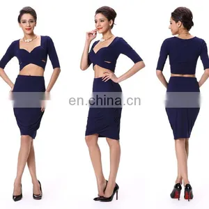2018 Fashion Wholesale Hot Design Two Pieces Ladies Clothes thumbnail-1