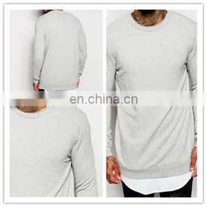 China Supplier Custom Plain Longline Wholesale Crewneck Sweatshirt Man thumbnail-1
