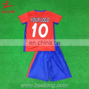 Healong Sportswear Customized Team Wholesale Euro 2016 New Team High Quality Red Soccer Uniforms thumbnail-2