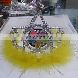 Party Carnival Cheap Plastic Yellow Princess Crown Headband for Girls PH-0011 thumbnail-1