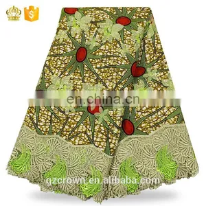 Hot Selling Exquisite French Lace Fabric,African Cord Lace High Quality Super Wax Lace Wax Fabrics For Make ClothesH170111007 thumbnail-4