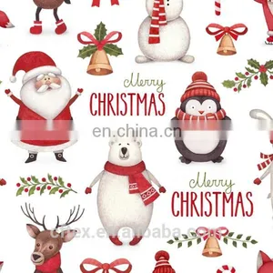 Soft Hand-feeling Organic Cotton Fabric Cotton Flannel Fabric Chrismas Pattern for Child thumbnail-1