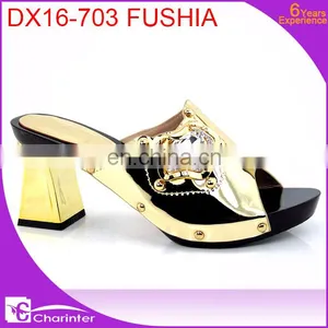 African Ladies Slipper Square Heel Ladies Shoes Wholesale Italian Ladies Hsoes thumbnail-1