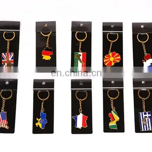 Color Enamel Country Flag Map Logo Keychains Custom Football Team Logo Keychains Fan's Gifts 2018 World Cup Game Gifts thumbnail-2