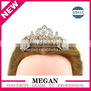 Women Wedding Crystal Flower Tiara Rhinestone Handmade Hair Crown thumbnail-4