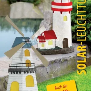 SOLAR LIGHTHOUSE Polyresin GardenFashionabl Decoration Soalr Light Angel Season Powered Soalr Garden Stake Lights thumbnail-1