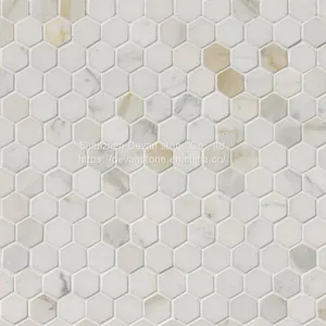 Hexagon Mosaic Calacatta Gold Bathroom Marble Mosaic thumbnail-5