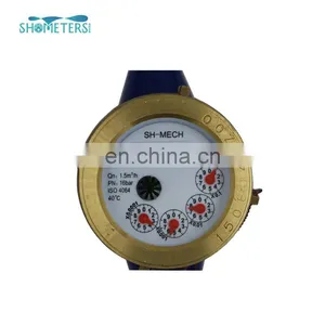 China Supply Multi Jet dn 20 Brass Water Flow Meter With Water Meter Pulse Sensor thumbnail-6