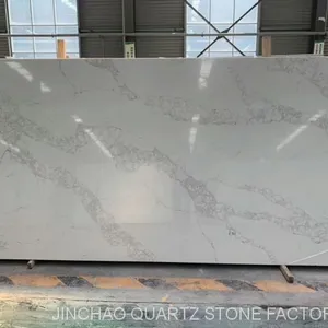 Artificial Calacatta White Quartz Stone Slab thumbnail-1