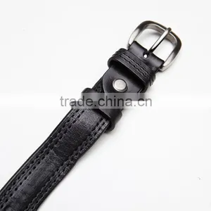 High Quality Black Genuine Cowhide Leather Slim and Adjustable Waist Belt for Women for Men thumbnail-4