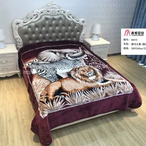Truelove Lion Animal Pet Gift Flower Korean Mink Polyester Raschel Winter Bed Blanket thumbnail-1