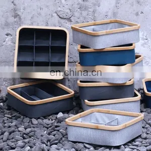 Wooden Storage Box Sock Underwear Drawer Bra and Panties Organizer Closet Basket Box Home Closet Storage & Organization thumbnail-2