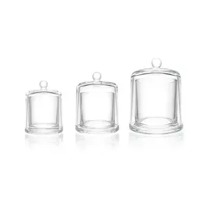 Wholesale 4oz 8oz 16oz Empty Candle Jars Glass Candle Dome With Glass Dome thumbnail-1
