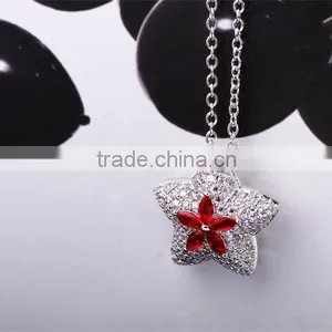 Latest Trend Cocktail Party Colorful Red Cubic Zirconia Star Fancy Jewellery Set thumbnail-3