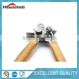 Can Opener - Stainless Steel With Bamboo Wood Handle thumbnail-2
