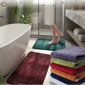 Anti-Slip Bathroom Mat Thick Microfibre Coral Fleece Rug for Shower thumbnail-1
