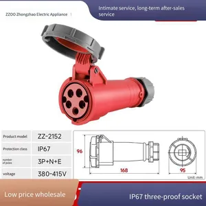 Zhongzhao Concealed Industrial Socket, Industrial Waterproof Plug, Nylon Aviation Waterproof and Dustproof for Construction Sites, Ip67 ce Certified thumbnail-3