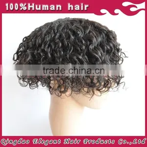 Elegant Hair Factory Wholesale Cheap Remy Human Hair Piece Toupee for Black Men thumbnail-2