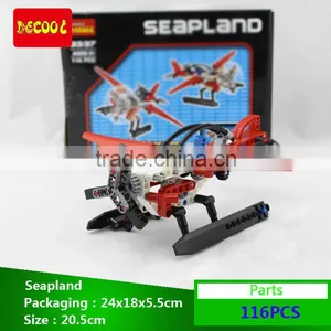 Decool Bricks Airplane 116pcs Transport Series Helicopter Seapland Model Building Block Sets Educational DIY Toys for Children thumbnail-1